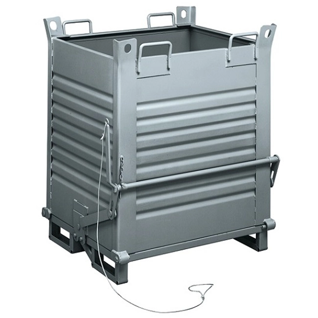 Vendita online Container in lamiera fondo apribile a rulli mm.1000x800x1150H - Grigio scuro RAL7000